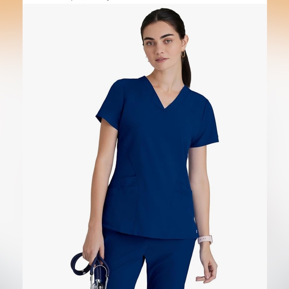 Barco One Women’s Pulse Scrub Top w/ 4-way stretch & 5 pockets - Indigo